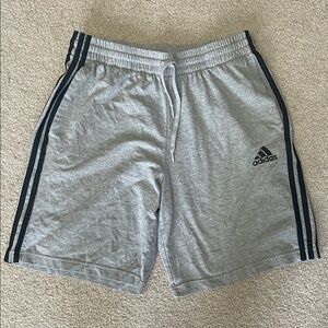Adidas Men's Athletic Gray Shorts with Black Stripes NWT
